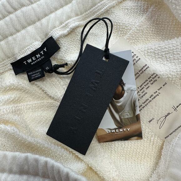 New XL‎ Twenty Montreal Cream Sunnyside Reverse Loop Terry Sweatpant Jogger Pant - Picture 11 of 13